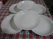 Seltmann Weiden Bavaria Porcellana 6 piatti FONDI diam 21 BIANCHI NEUTRI ONDE