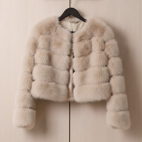 Women fur puffer jacket - women,