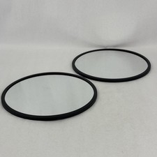 Lotto Di 2 Plastica Nera Incorniciato 30.5cm Diametro Muro Specchi