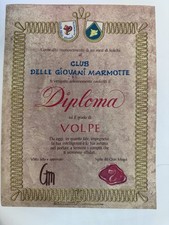 DIPLOMA CLUB DELLE GIOVANI MARMOTTE  GRADO VOLPE