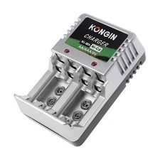 CARICABATTERIE PER BATTERIE PILE RICARICABILI CARICA BATTERIA AA AAA 9V NI-MH CD