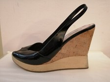 MIU MIU zeppe Vernice  nera 36 Open Toe 