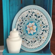 Ceramica piatto parete Salento terracotta idea regalo dipinto a mano