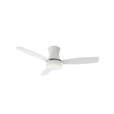 Ventilatore lampada da soffitto moderno minimale con pale bicolore bianco e legn