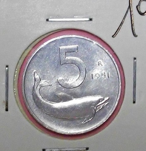 Lire delfino 1951 fdc - lire,