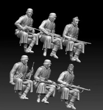 Soldatino tedesco scala 1/35 seconda guerra mondiale montato su veicolo kit modellino 6 figure stampato in resina