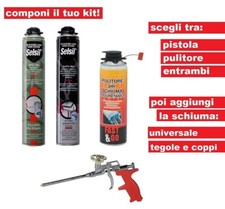 Kit Schiuma Poliuretanica Espansa 750 ml Selsil con Pistola e Pulitore 500 ml