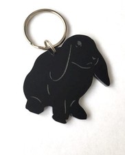 Lop Orecchie Coniglio Portachiavi Borsa Ciondolo Regalo IN Nero O Trasparente