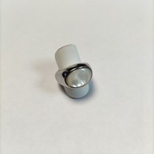 Anello Duplicity Small Bianco, Pietra Madreperla, Diametro 16 mm, Nuovo