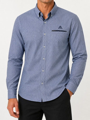 Camicia uomo milano - blu, micro