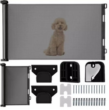 Cancelletto Griglia Estensibile a Rullo per Bambini Cani Animali Scale Nero