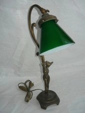 Lampada da tavolo ufficio scrivania ottone vetro verde