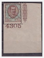 REGNO 1901  -  FLOREALE  1 LIRA    NUOVO  **  NUMERO DI TAVOLA