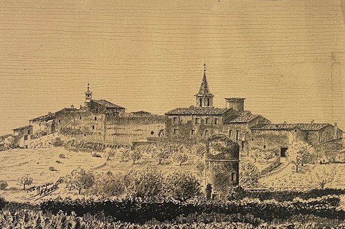 Provenza villaggio disegno - provenza,