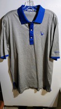 Peter Millar Shirt Mens L Grey Blue Pullover Polo Grey Goose Golf Short Sleeve