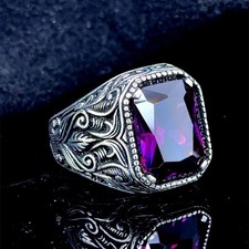 Anello uomo ametista argento