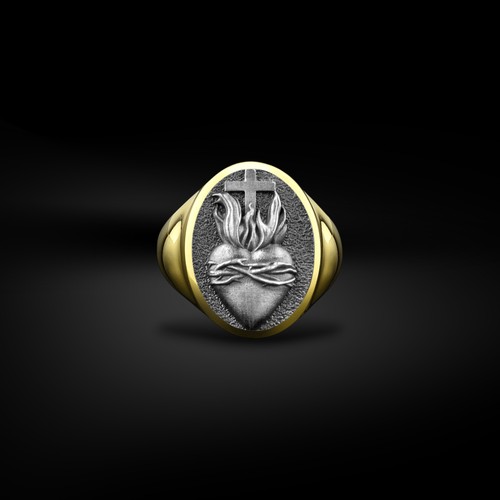 Anello religioso mignolo cuore