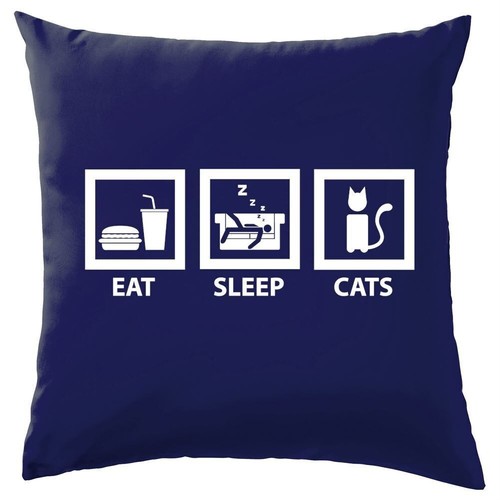 Eat sleep gatti cuscino - eat,