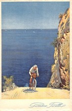 D3100 CARTOLINA GOMME PIRELLI  CICLISTA IN SALITA AGENZIA ITALIANA GOMME PIRELLI