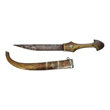 PUGNALE MAROCCHINO IN OTTONE, LAMA SENZA FILO, SOUVENIR, FATTO A MANO.(2)