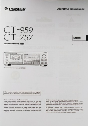 Pioneer 959 757 - ct-757,