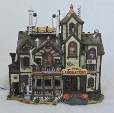 Lemax 2000 Spooky Town Laboratorio del Dr. Tingle Casa Illuminata Halloween