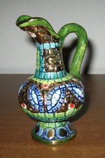 ANFORA ceramica stile mosaico bizantino decorata a mano in ORO ZECCHINO Vintage