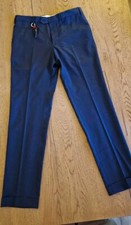 Pantalone Elegante Blu Pescarolo Made In Napoli Tg 48 Uomo Mod. Classic 80 Italy