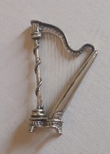 Arpa Arpa Arpa Vintage Argento Massiccio Miniatura Punzonata - Made in Italy