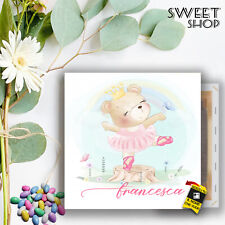 BOMBONIERA BATTESIMO COMUNIONE QUADRETTO IN TELA CANVAS PERSONALIZZATO BALLERINA