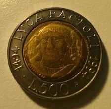 Moneta da 500 lire anno 1994 -