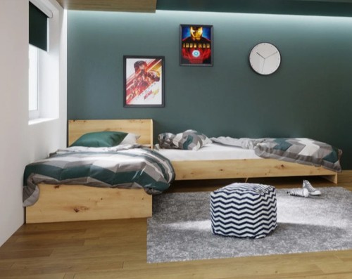 Letti singoli legno effetto