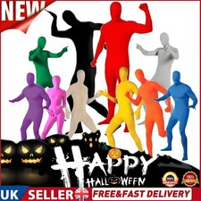 Costume Morph Invisibile Corpo Completo Spandex Halloween Vestito Rivelatore Viso