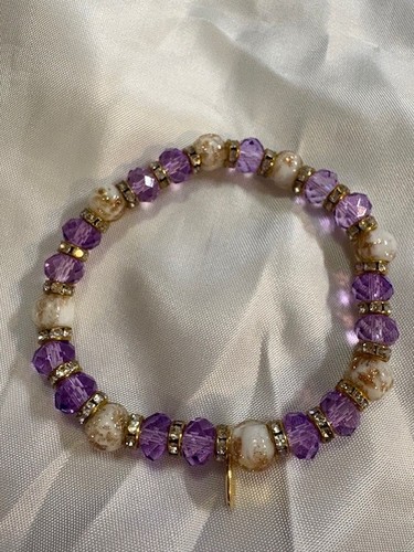 Bracciale elastico viola - , in
