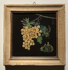 Quadro vintage mattonella dipinta a olio su ceramica F.Marazzi Sassuolo