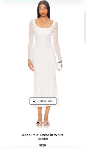 Abito midi bardot adoni - bardot, bianco
