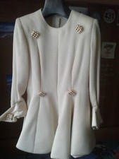 Abito vintage sartoriale donna - seta - gonna a campana e bottoni gioiello