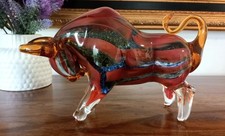 Statua in vetro toro scultura vetro figura toro arte cristallo bisonte stile Murano