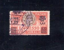 1940 Somalia, espresso, n. 8, Lire 1,25 su 30 baci, rosso e marrone, USATO -
