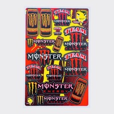 Adesivo Adesivi Monster Energia Rossi Energy Kit Set Completo Pronti All’uso 46