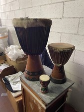 Bongo Jambe Djembe Jembe Tamburo Africa 4 pezzi varie dimensioni 