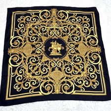 Stola sciarpa Hermes Carré 90 LES TUILERIES Pegasus Gavroche arabesco nero