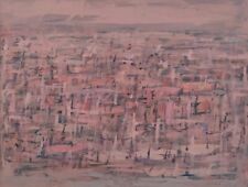 Valeriano CIAI moderno espressionista paesaggio urbano astratto dipinto ad olio firmato