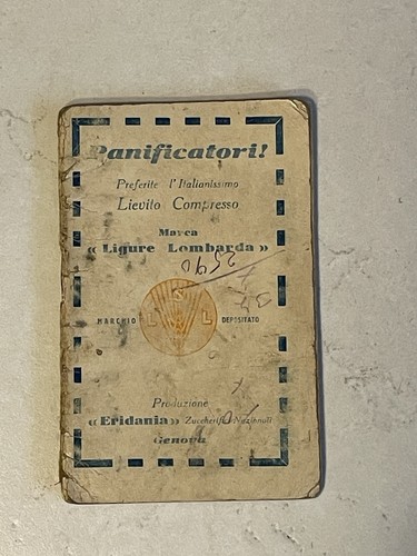 Pubblicità libretto lievito - libretto,
