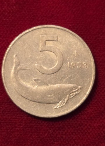 Moneta lire delfino - da, 5