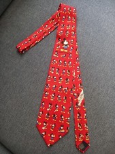 Cravatta Vintage Disney Mickey Mouse Topolino Iside Seta Rosso