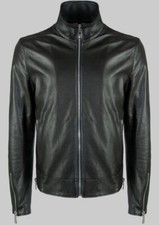 Dolce & Gabbana Giubbino in Pelle Seta Verde 48