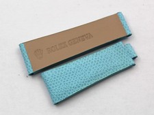 Service Band Rolex Vera Pelle Martellata Azzurro 20/16mm Clasp Submariner Nuovo