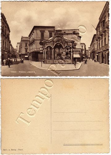 Cartolina trani piazza - cartolina,