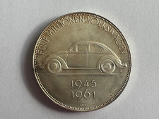 Medaglia moneta argento VW Maggiolino cinque milioni Volkswagen 1945 - 61, affare!